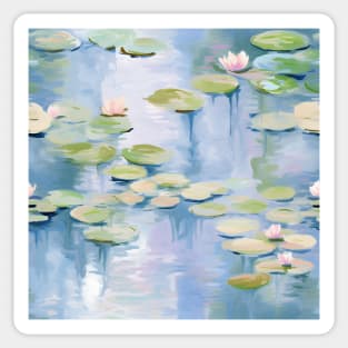 Monet Style Water Lilies 18 Sticker